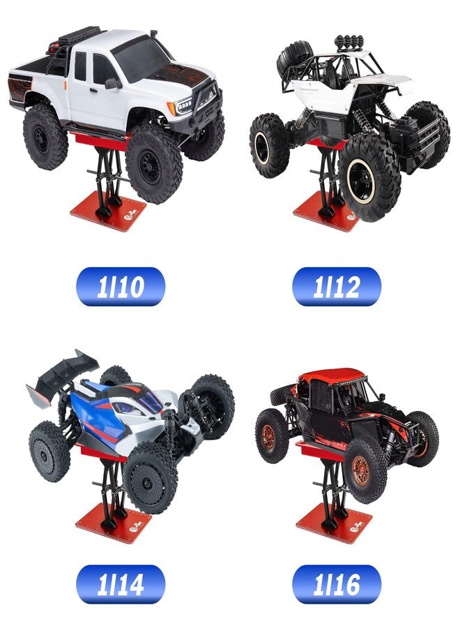 حامل إصلاح سيارات التحكم عن بعد من الألومنيوم، مزود بدرج براغي، مناسب لسيارات Traxxas TRX4 و Axial و Arrma و Redcat و Losi بمقاسات 1/8 و 1/10 و 1/12 و 1/14 و 1/16 و 1/18 و 1/24 (أحمر) - Image 5